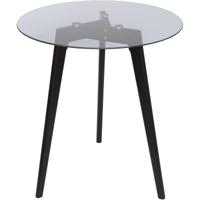 Ronde Glazen Bijzettafel - Zwart Hout - Modern Design - thumbnail
