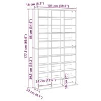 Cd-kast met plank Zwart eiken 101 x 23 x 177.5 cm Bewerkt hout - thumbnail