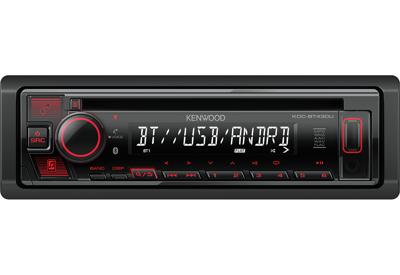 Kenwood KDC-BT430U CD-autoradio met Bluetooth handsfree (high-performance tuner, geluidsprocessor, USB, Android- en Spotify Control, 4x50 watt, rood) zwart