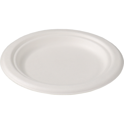 Depa Bord | rond | 1-vaks | bagasse (suikerrietpulp) | Ø15cm | wit | 160 stuks
