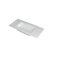 INK Faktor Wastafel Polystone Midden met 1 Kraangat - 1000x450x15 mm - Glans Wit - thumbnail
