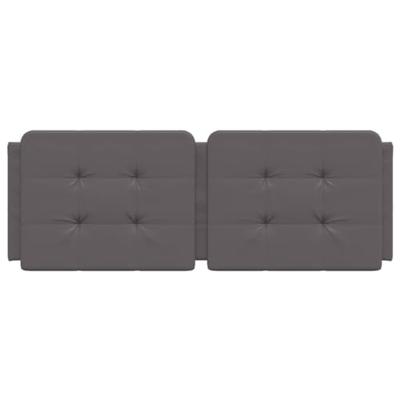 Hoofdbordkussen 120 cm kunstleer grijs