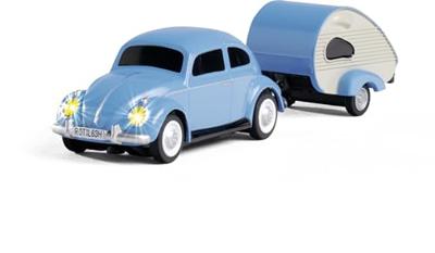 Carson Modellsport 500504148 VW Käfer mit Anhänger 1:87 RC auto Elektro Straatmodel Incl. accu, oplader en batterijen voor de zender