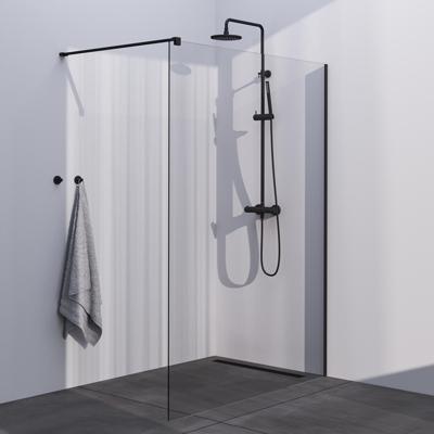 BRAUER Season inloopdouche model C helder glas 140x200 incl. glascoating mat zwart