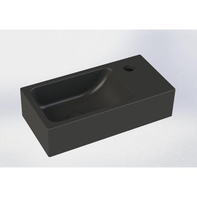 Royal plaza Person fontein 40x20cm 1 kraangat R z/overloop mat zwart Royal plaza Person fontein 40x20cm 1 kraangat R z/overloop mat zwart