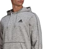 Herenhoodie Adidas Essentials Mélange Embroidered Lichtgrijs - Maat: M - thumbnail
