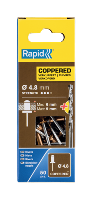 Rapid Blindklinknagels Verkoperd | Ø4,8 x 12 mm | Incl. Boor | 50 Stuks - 5001467