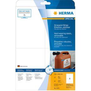 Etiket HERMA 4576 105x148mm folie wit 80 etiketten