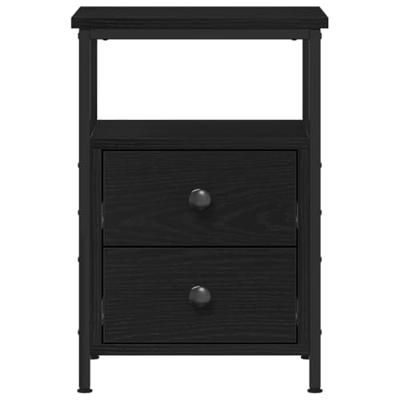 Nachtkastjes 2 st 34x35,5x50 cm bewerkt hout zwart eikenkleurig Nachtkastjes 2 st 34x35,5x50 cm bewerkt hout zwart eikenkleurig