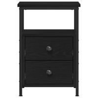 Nachtkastjes 2 st 34x35,5x50 cm bewerkt hout zwart eikenkleurig - thumbnail