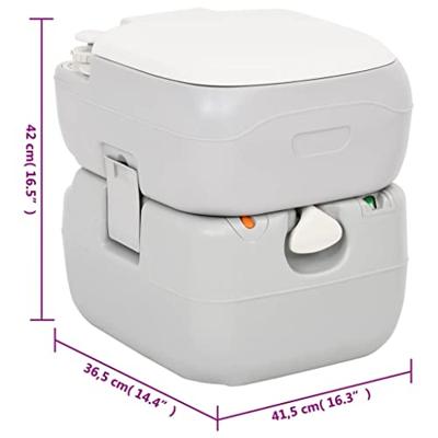 VidaXL Campingtoilet draagbaar 22+12 l hdpe grijs en wit VidaXL Campingtoilet draagbaar 22+12 l hdpe grijs en wit