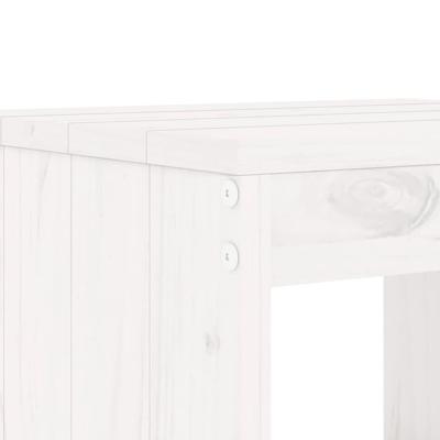 5-delige Barset massief grenenhout wit - thumbnail