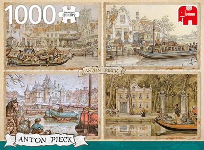 Premium Collection Anton Pieck, Boten in de gracht 1000 stukjes Premium Collection Anton Pieck, Boten in de gracht 1000 stukjes