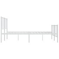 Bedframe met hoofd- en voeteneinde metaal wit 193x203 cm - thumbnail