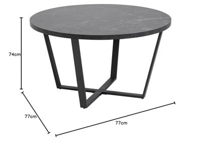 Bendt Ronde Salontafel 'Per' Zwart Marmerlook, Ø77cm Bendt Ronde Salontafel 'Per' Zwart Marmerlook, Ø77cm