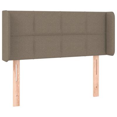 Hoofdbord met randen 183x16x118/128 cm stof taupe