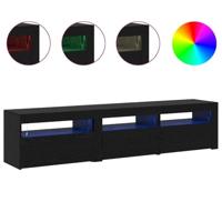 Tv-meubels 2 st met LED bewerkt hout zwart eikenkleurig - thumbnail