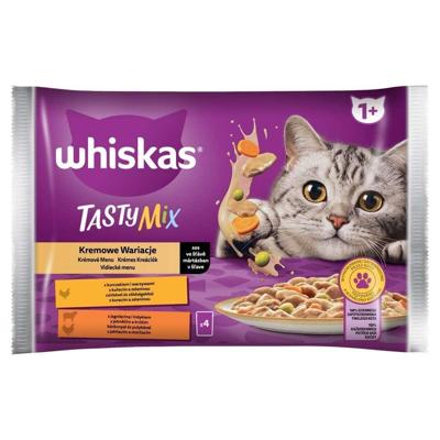 WHISKAS Tasty Mix Chicken and Vegetable, Lamb and Turkey - nat kattenvoer - 4 x 85g