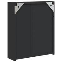 Badkamerkast met spiegel en LED 45x13x52 cm zwart - thumbnail