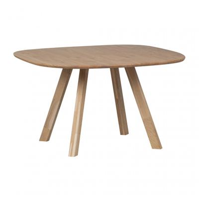 WOOOD Organische Eettafel 'Tablo' Eikenhout, Met 3-stand poot, 130 x 130cm