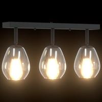 VidaXL Plafondspot zwart 54 x 13 x 26 cm glas en metaal - thumbnail