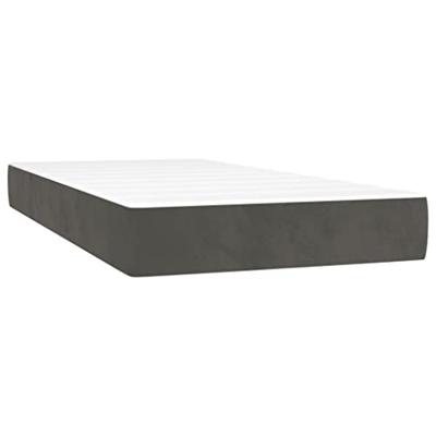 Boxspring met matras fluweel donkergrijs 120x190 cm