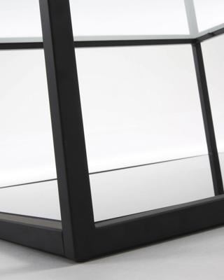 Kave Home Salontafel 'Blackhill' Glas met zwart frame, 80 x 80cm