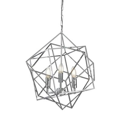 Searchlight Chrome hanglampCube Ø 48cm - 7863-3CC