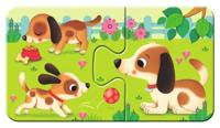 Ravensburger dieren en hun kleintjes puzzel, 9x2st. - thumbnail