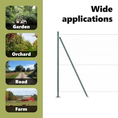 VidaXL Afrasteringspaal groen 10 x 1,4 m (50 mm gaas) staal en pvc
