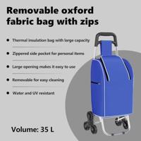 VidaXL Winkel trolley blauw 39,5 x 33 x 93 cm oxford stof - thumbnail