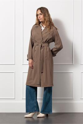Studio Anneloes Laurien Check Trenchcoat 13093 Zomerjassen 1322 Caramel/latte