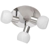 LED Plafondspot 3-lichts Mat Nikkel - E14 Fitting - Aluminium - thumbnail