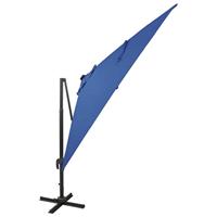 Zweefparasol met paal en LED-verlichting 300 cm azuurblauw - thumbnail