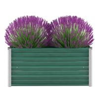 VidaXL Plantenbak verhoogd 100x40x45 cm gegalvaniseerd staal groen - thumbnail
