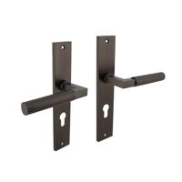 Intersteel Deurklink Bau-Stil op schild profielcilindergat 72mm antraciet grijs - thumbnail