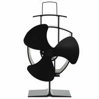 VidaXL Kachelventilator met 3 vinnen zwart - thumbnail