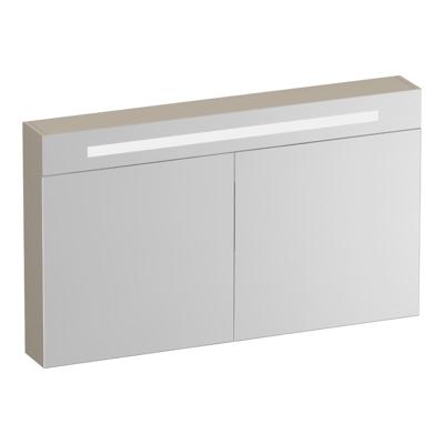 Brauer Promise Deluxe Spiegelkast - 120 cm - met Verlichting - 2 Dubbelzijdige Spiegeldeuren - Mat Beige