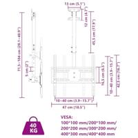 Tv-plafondbeugel 32-65 inch scherm 40 kg Max VESA 400x400 cm - thumbnail