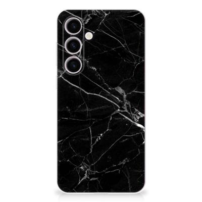 Samsung Galaxy S24 Plus | TPU | Siliconen hoesje | Marmer Zwart - Origineel Cadeau Vader