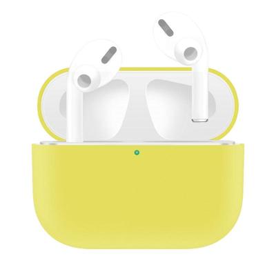 Voor AirPods Pro effen kleur silicone oortelefoon beschermhoes (geel)
