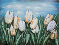Schilderij - Metaalschilderij - Hollandse Tulpen, 60x80 - thumbnail