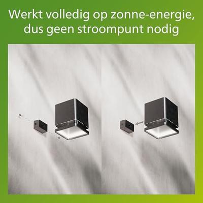 Philips LED Virona 929004658701 Wandlamp op zonne-energie met bewegingsmelder LED 1.8 W Zwart