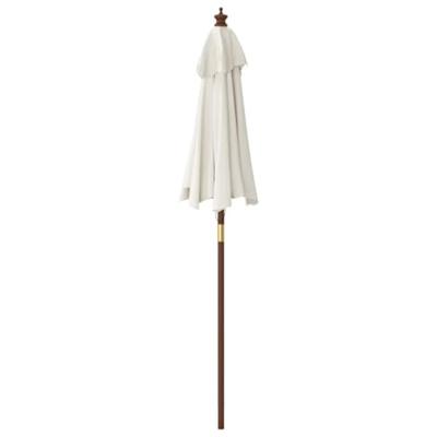 VidaXL Parasol met houten paal 196x231 cm zandkleurig