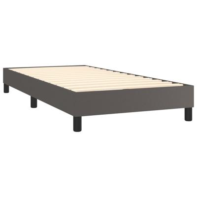 Boxspring met matras kunstleer grijs 160x200 cm - thumbnail