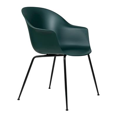 Gubi Bat eetkamerstoel zwart staal Dark Green