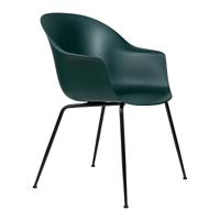 Gubi Bat eetkamerstoel zwart staal Dark Green - thumbnail