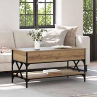 Salontafel Artisan Eiken 100 x 50 x 50 cm Bewerkt hout - thumbnail