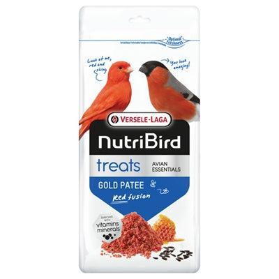 Versele-Laga NutriBird Treats Gold Patee Red Fusion | Dubbel Pakket | 2 x 250 g | Aanvullend voer voor rode parkieten | Bevochtigd met 100% natuurlijke honing | Bevat L-lysine & methionine