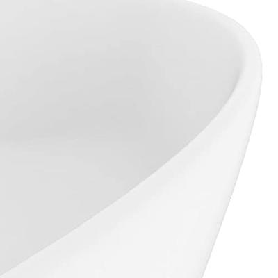 VidaXL Wastafel met overloop 36x13 cm keramiek matwit